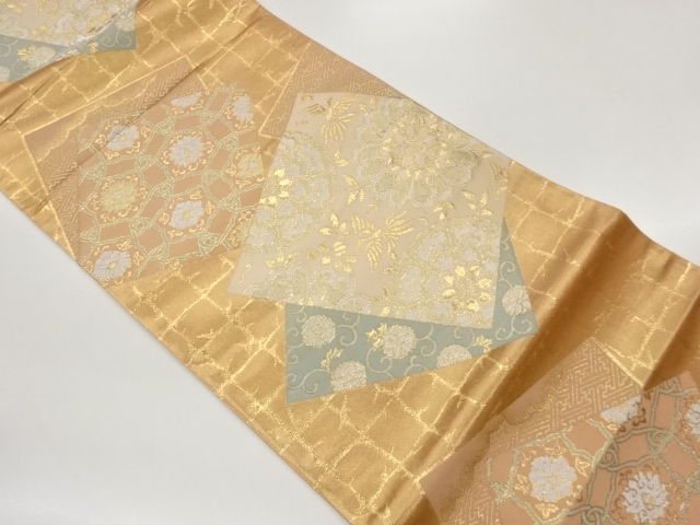JAPANESE FUKURO OBI / WOVEN FLOWER ARABESQUE